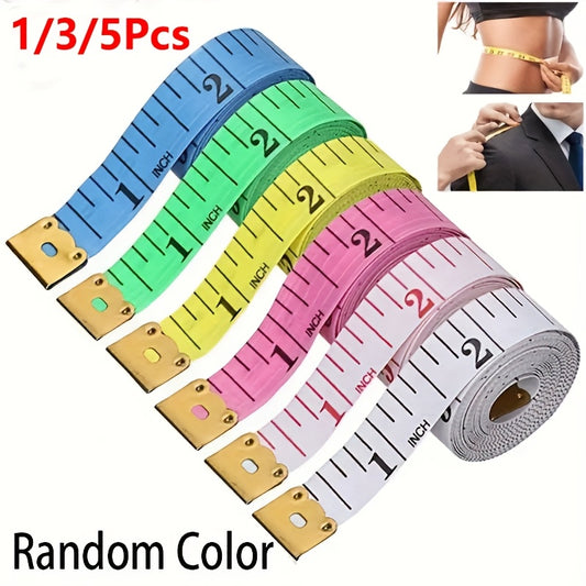 1/3/5pcs of Assorted Color Flexible Measuring Tape, Used for Body Measurements, Sewing, And in Centimeters.