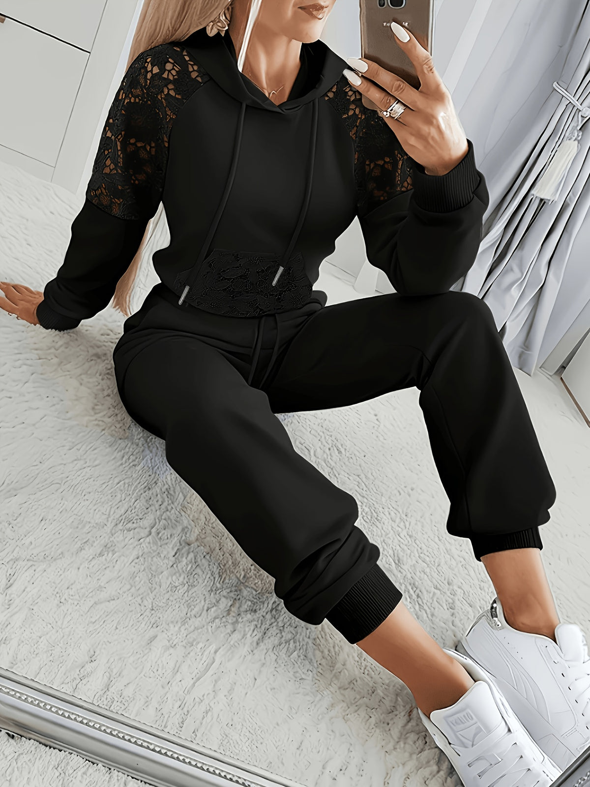 Women’s Elegant Spring/Fall Hoodie and Jogger Pants Set - ayq