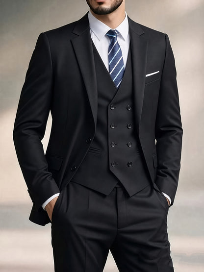 Men's Slim-Fit Two-Button Notch Lapel Suit Jacket