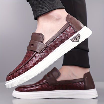 Men's Casual Slip-On Loafers in Microfiber Synthetic Leather