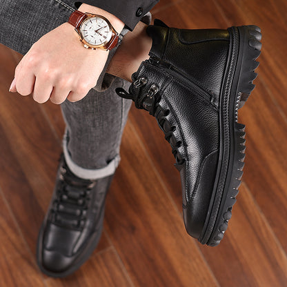 Men's Casual High-Top Shoes with Durable Rubber Sole