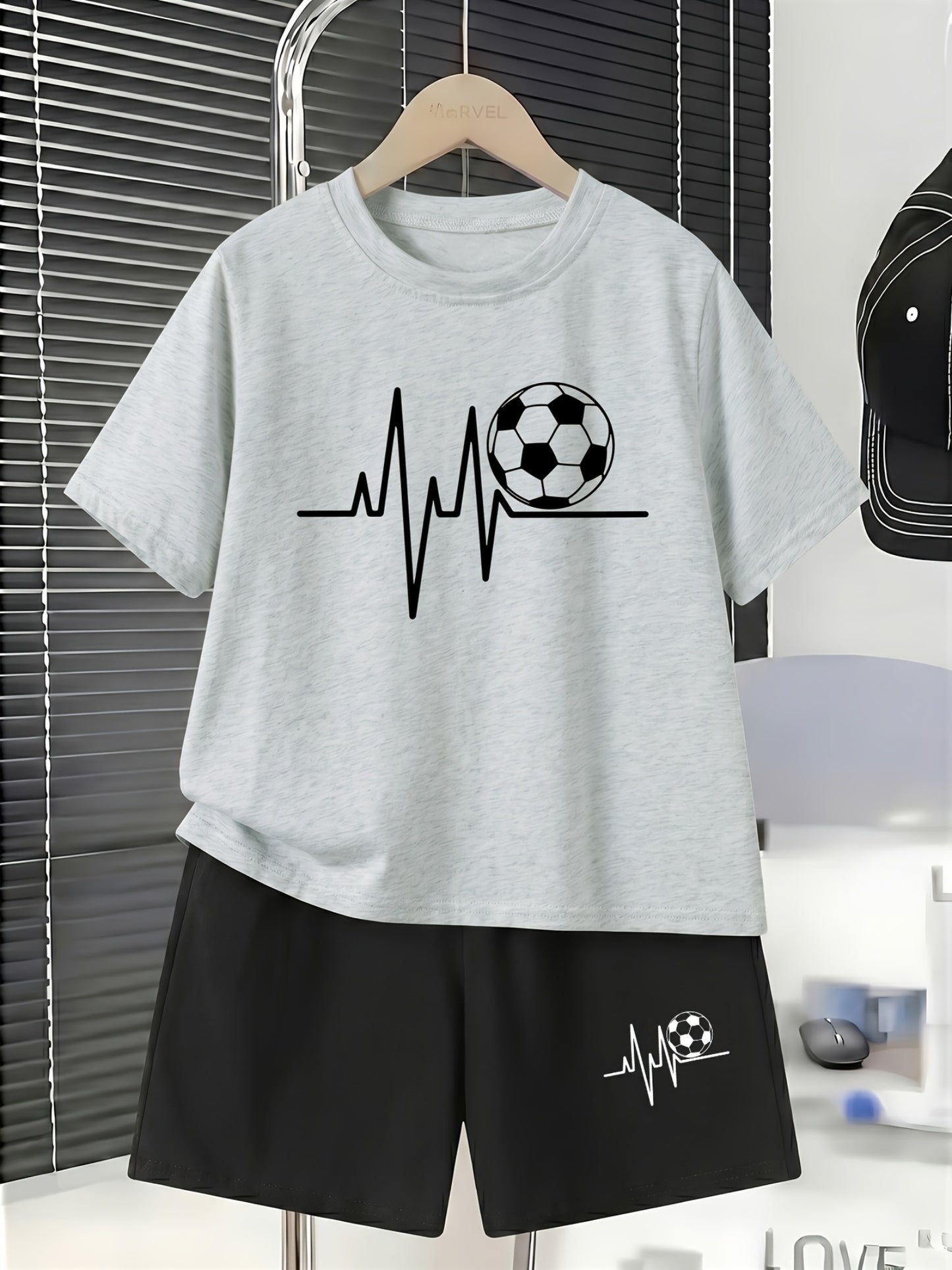 Boys' Casual Cotton T-Shirt and Shorts Set for Spring Summer