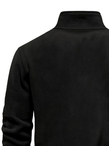 Men'S Heavyweight Full-Zip Hoodie - Thermal Winter Jacket with Zipper Closure, Stand Collar, Long Sleeve Cold Weather Coat for Skiing, Commuting - Thick Insulated Outerwear (Solid Color) - Easy-Care Zipper Front Closure, Wint