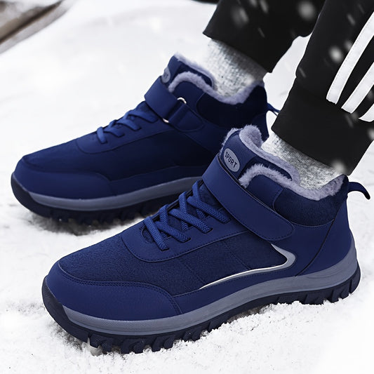 Men's & Women's All-Black Winter/Fall Sneakers - Comfortable Slip-Resistant Arch & Cushioned Insole, Lace-Up or Closure, Slip-Resistant Rubber Sole, Warm Round-Toe Design - Casual & Light Sports Shoes for Elderly, Seniors, Wa