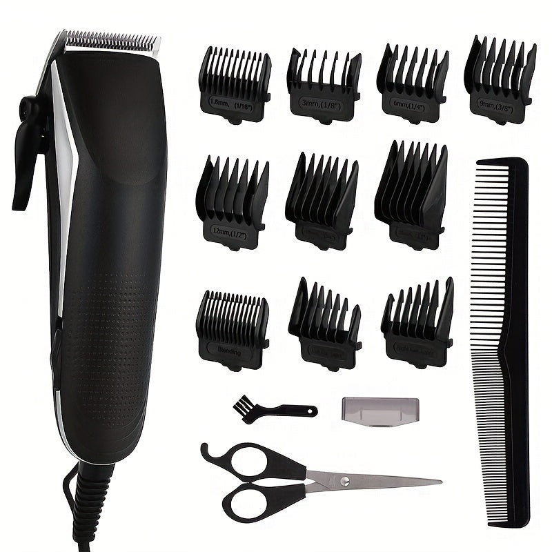 Hair Clippers for Men, Electric Hair Trimmer Clipper Home Haircut & Grooming Kit with 10 Guide Combs 1 Scissor 1 Comb
