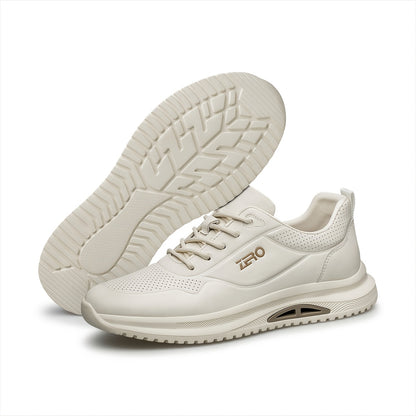 Men's Lightweight Breathable Leather Casual Athletic Shoes