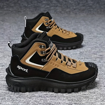 Men's Outdoor Hiking Boots - Breathable PU Upper, Thick Sole, Excellent Traction, Ideal for Mountain Climbing and Trekking | Military Boots | Camping Gear