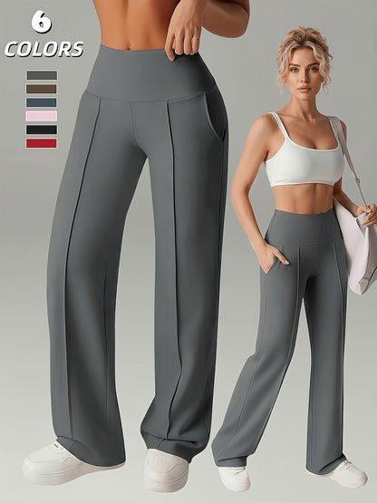 Women’s High-Waist Wide-Leg Leggings with Pockets
