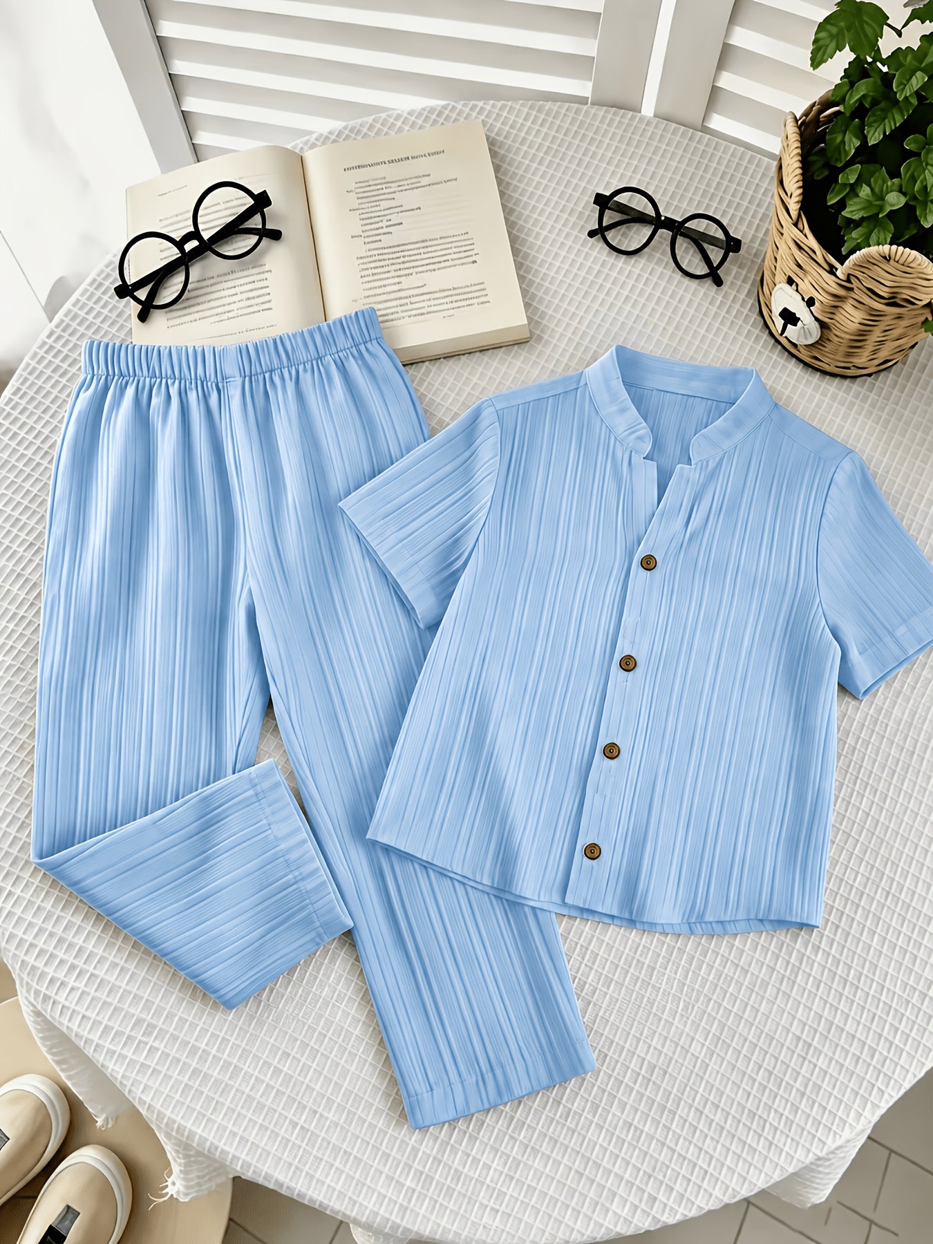 Boys' Vintage Chinese-Style Summer Set with Breathable Fabric