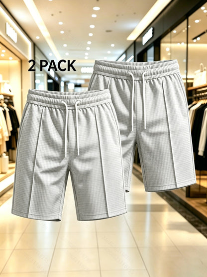 Men's Casual Summer Sports Shorts 2-Pack in Solid Colors