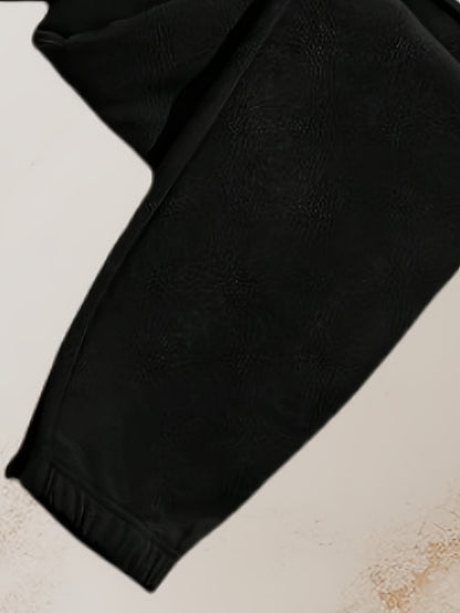Men's Summer Casual Sportswear Set: Round Neck T-Shirt and Drawstring Pants, Fashionable Spliced Jacquard Breathable Quick-Dry Top and Bottom Outfit