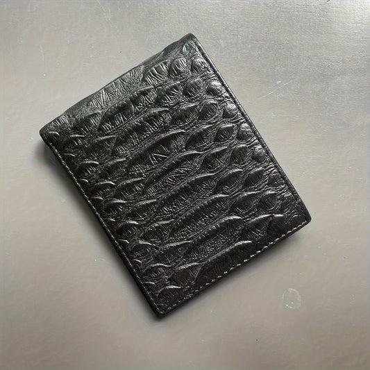 Men'S Premium First-Layer Leather Wallet with Crocodile Pattern