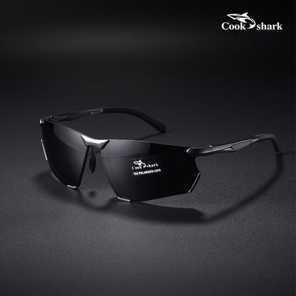 Cookshark Men's Polarized Semi-Rimless Sunglasses for Driving