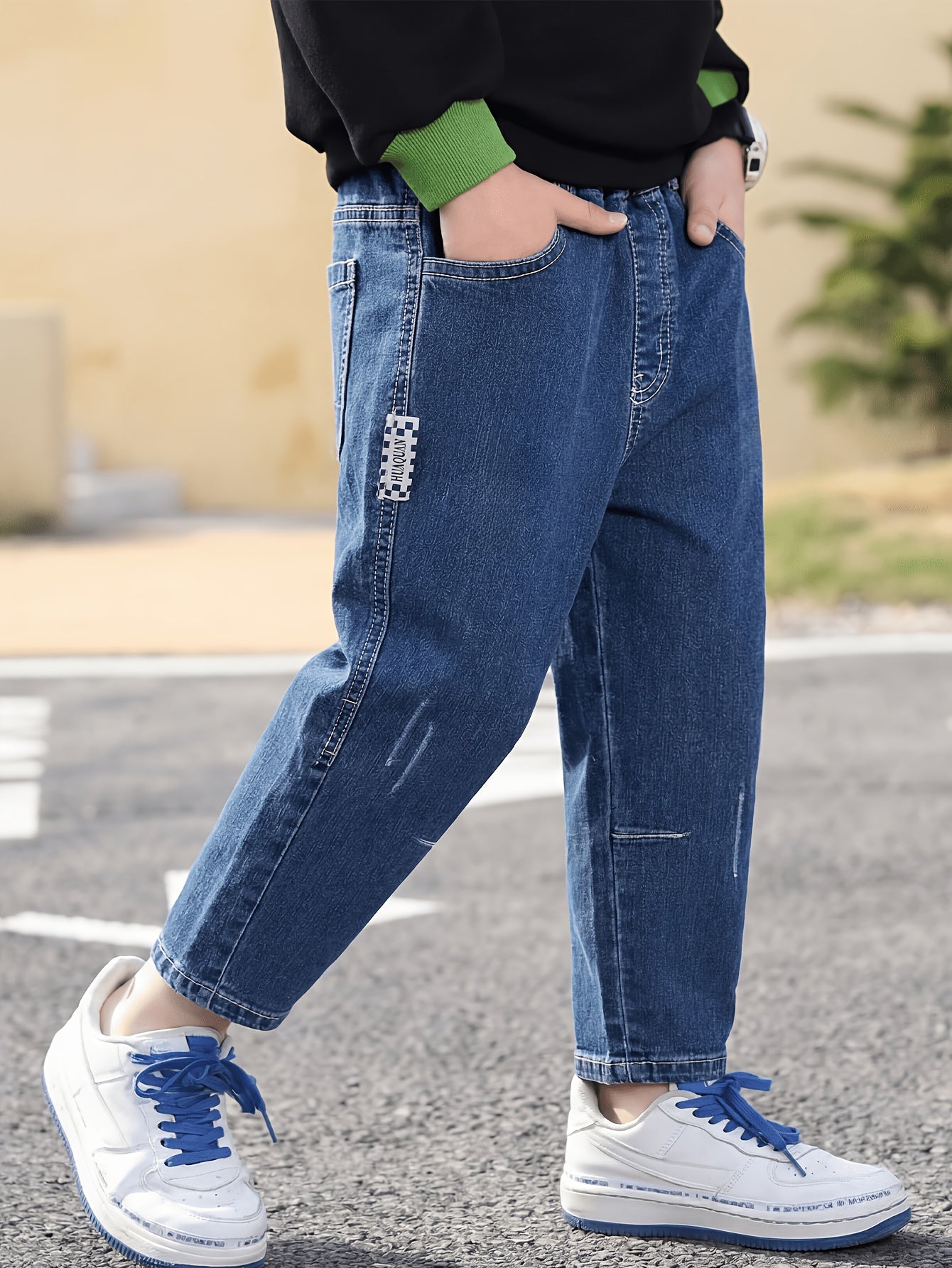 Boys' All-Season Loose Fit Straight-Leg Casual Jeans
