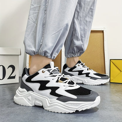 Men's Casual Sports Shoes, Thick-Soled Lace-up Outdoor Leisure Shoes for Men, Available in Multiple Colors