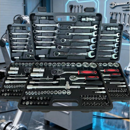 82pcs Multi-Functional Repair Tool Set | Comprehensive Kit for Automotive, Furniture, and Bicycle Mechanics, Metal Socket Wrench Set, Reinforced Material, Suitable for All Scenarios