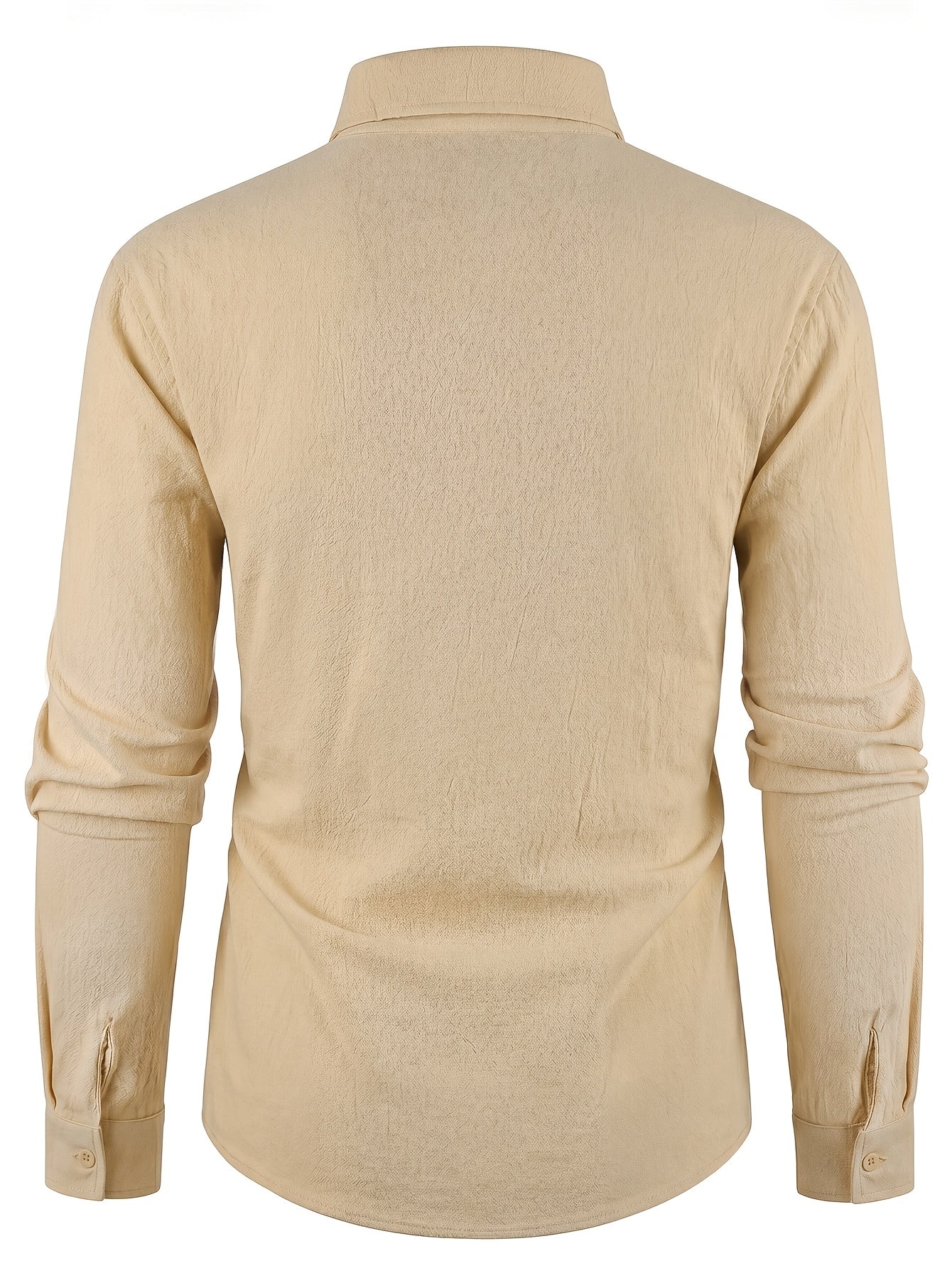 Men's Linen Casual Shirt Solid Color Lapel Breathable Top