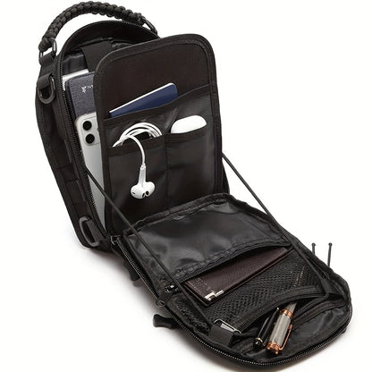 Versatile EDC Crossbody Bag - Lightweight, Multi-Pocket Travel Chest Pack with Zip Closure for Outdoor Adventures