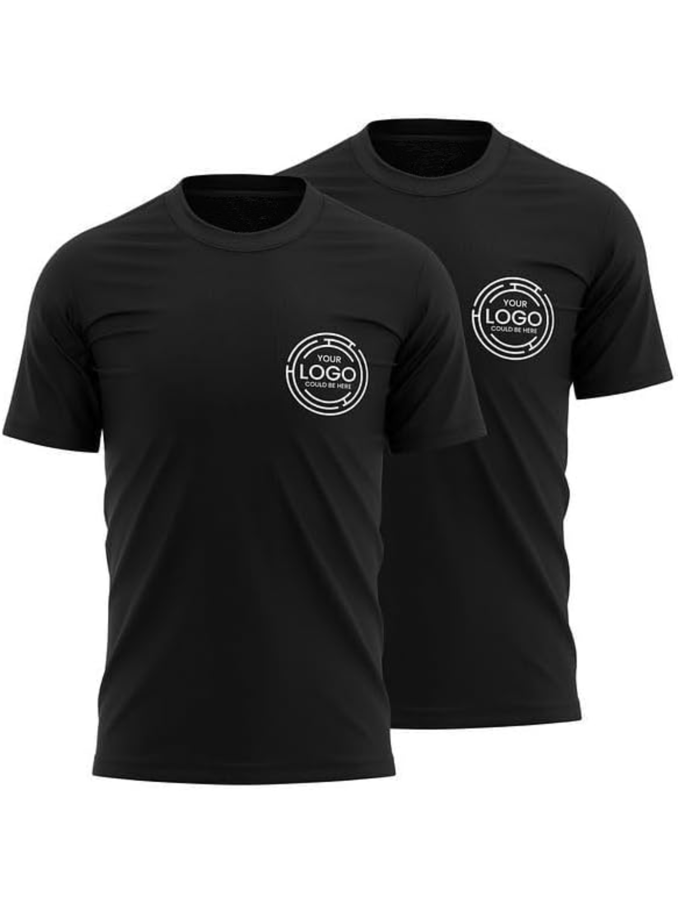 2pcs Men's Quick-Dry T-Shirts - Moisture-Wicking Breathable Gym Shirts with Custom Logo Print, Regular Fit Round Neck for Workout  Casual Wear, Workout Shirts, Durable Sportswear