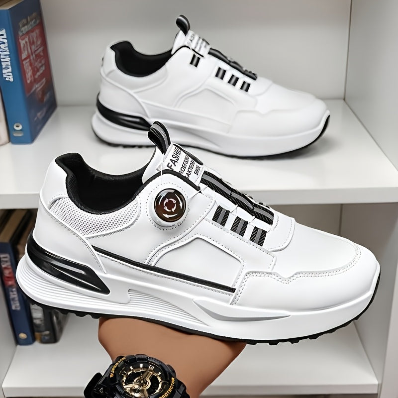 [sneakers] Men'S Large Size Running Shoes | Casual Sports Footwear, Cross-Training, Low-Top, Faux, Lace-Up, All-Season, Solid Color