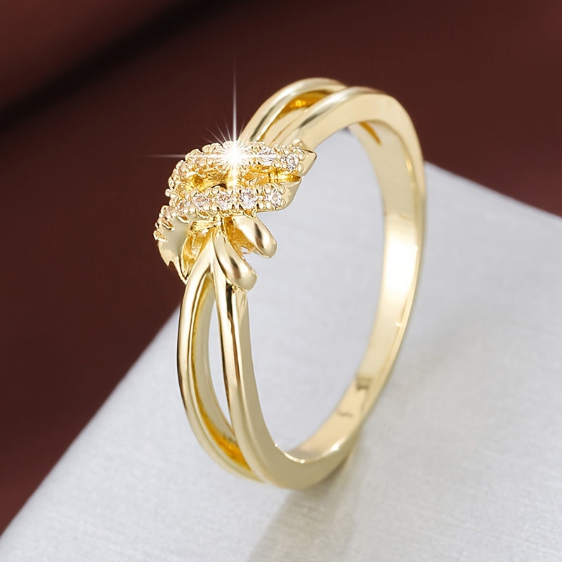 Elegant Women's Geometric Synthetic Zirconia Ring