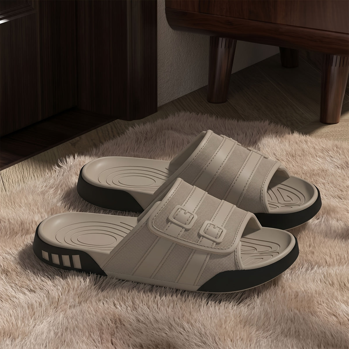Vintage Wide-Fit EVA Slip-On Slippers for Indoor & Casual Use