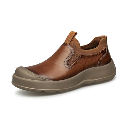 Men's Leather Slip-On Loafers Casual Business Shoes Spring 2026