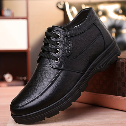 Men's Classic Lace-Up Cow Leather Ankle Boots with Cushioned Sole