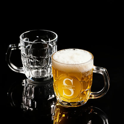 Personalized Glass Beer Mug Set for Wedding Groomsmen Gifts