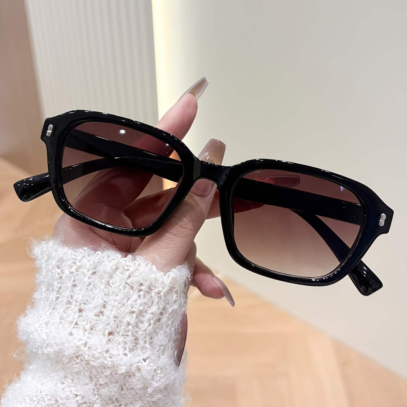 Small Square Frame Black Glasses for Men & Women, UV400 Protection
