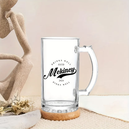 Personalized Custom Name Glass Beer Mug – Reusable Drinkware