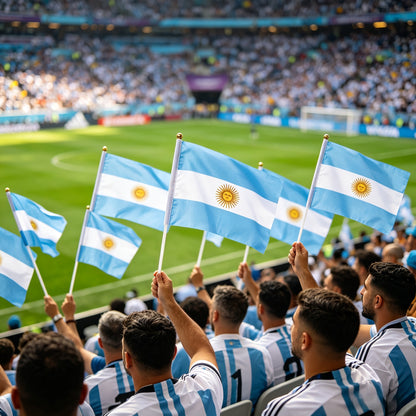 Argentine Handheld Flags Set with 6 Poles for Sports & Celebrations