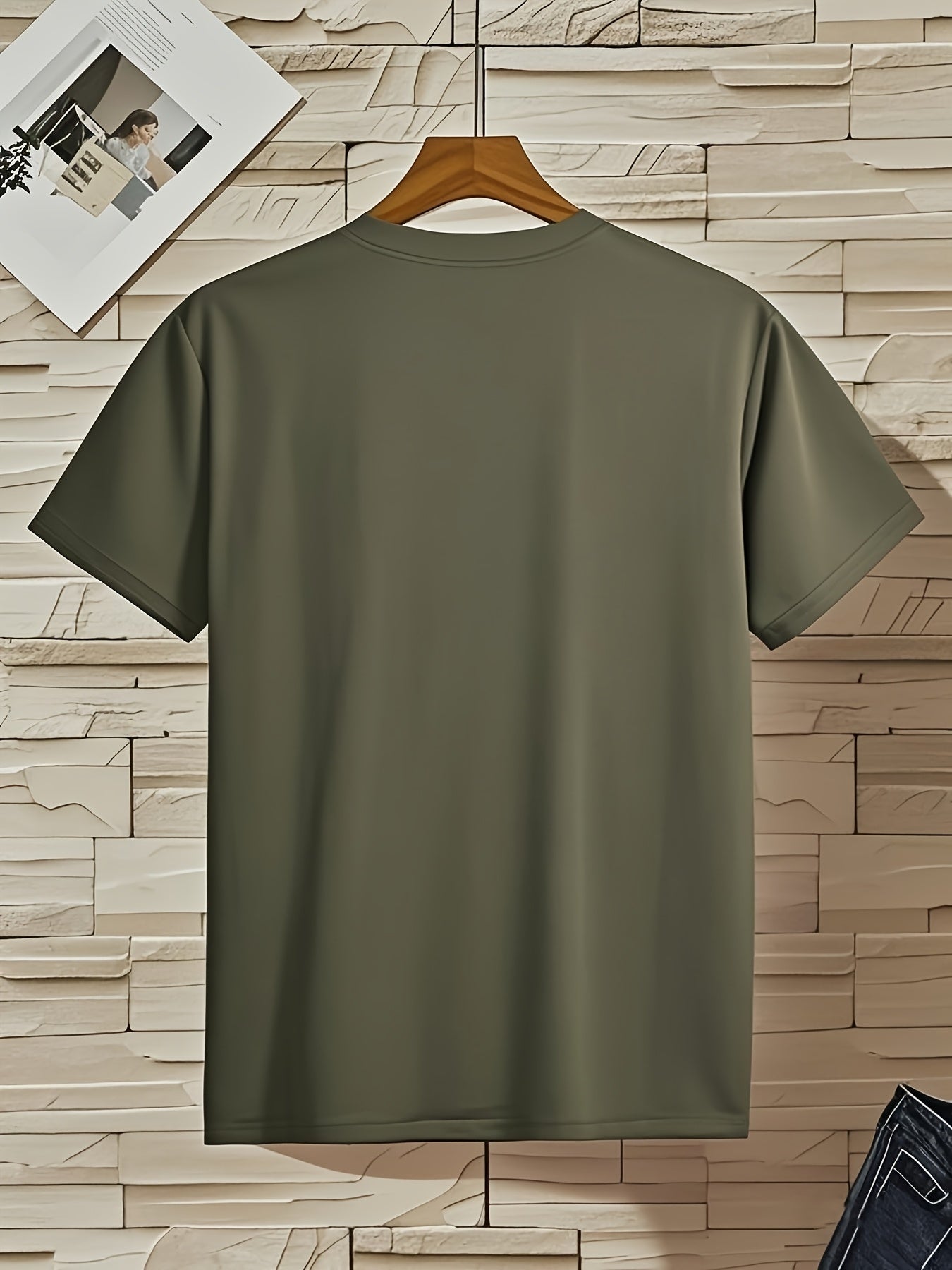 Men'S V-Neck Short Sleeve T-Shirt - Lightweight  Breathable, Casual Fit, Solid Black, Perfect for Summer, High-Quality Knit Fabric, Everyday Tshirt   Casual Style   Comfortable Fit