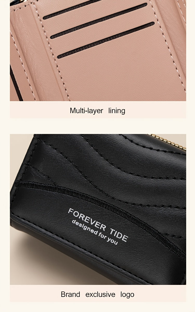 New Women's Fashion Minimalist Foldable Coin Purse with Clasp Design, Large Capacity, 6 Colors Available