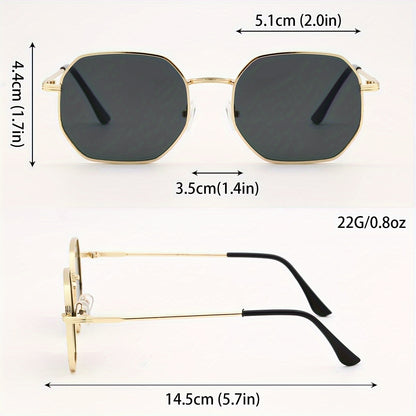 Men's Retro Polygon Fashion Glasses - Anti-Reflective, Fashionable Black Frame for Casual Attire