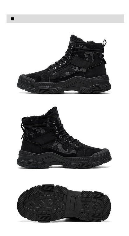 Men'S Winter Snow Boots - Thick Insulated Ankle Boots with Lace-Up Closure, Non-Slip PVC Sole - / - Cold Weather Shoes for Hiking, Outdoor