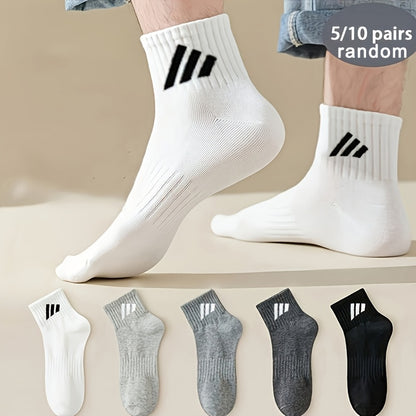 Unisex Casual Ankle Socks 5/10 Pack for Spring Summer