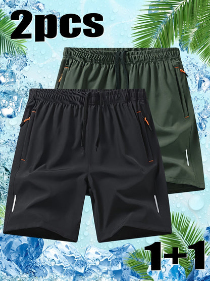 Men's Quick-Dry Casual Shorts 2-Pack for Summer Sports