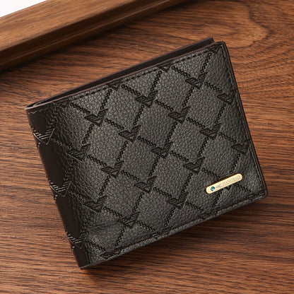 This Men's Belt and Wallet Set Features a Belt Crafted from Textured PU Leather with a Stainless Steel Buckle. Its Minimalist Design Suits Various Occasions, Combining Refined Texture with a Practical Shape. This Stylish and