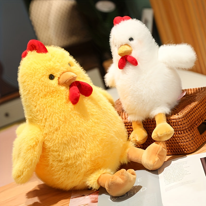 30Cm/11.81In Cute Chicken Plush Toy Soft Stuffed Animal Realistic Rooster Doll Comfortable Home Decor Plush Gift for Birthdays And Christmas