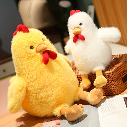 30Cm/11.81In Cute Chicken Plush Toy Soft Stuffed Animal Realistic Rooster Doll Comfortable Home Decor Plush Gift for Birthdays And Christmas