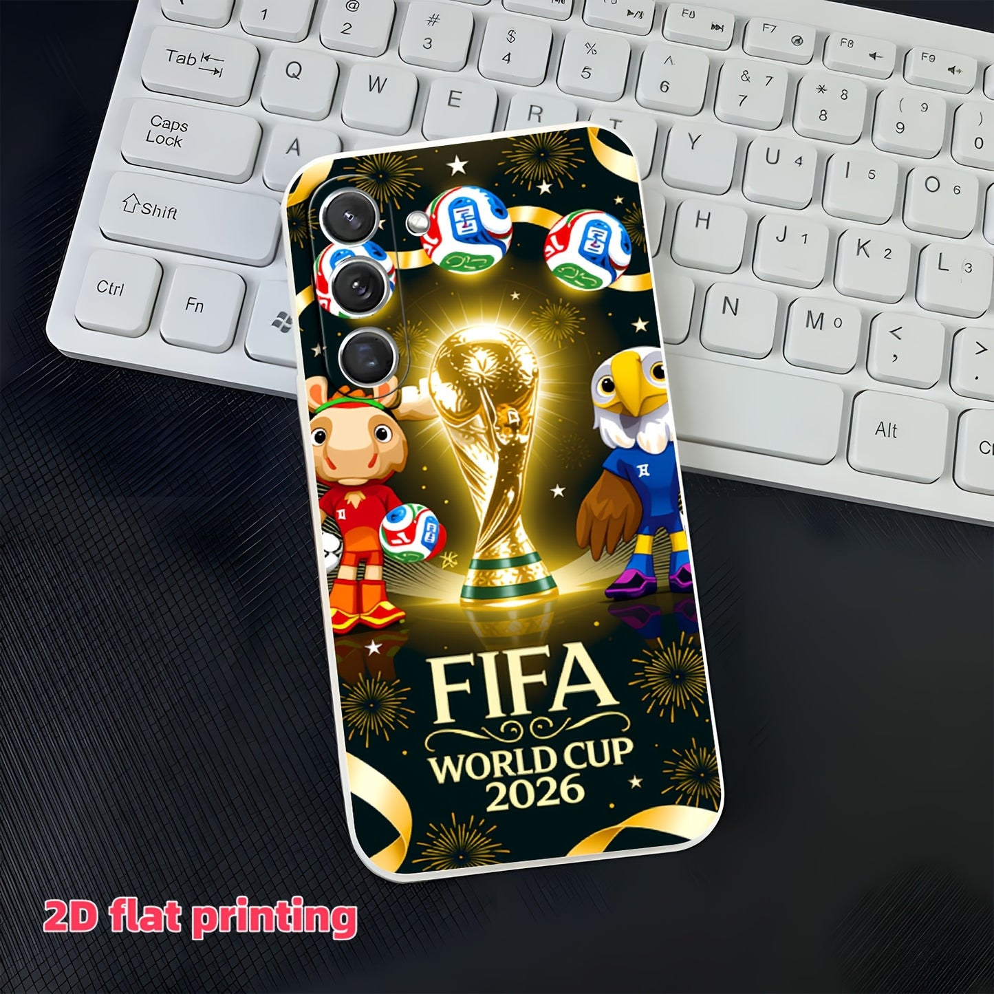 FIFA World Cup 2026 TPU Phone Case with Trophy & Mascot Design
