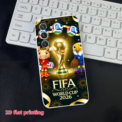 FIFA World Cup 2026 TPU Phone Case with Trophy & Mascot Design