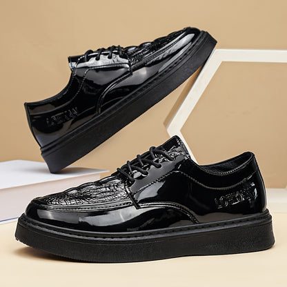 [sneakers] LOEIKAN New Men'S Black Minimalist Comfortable Business Casual Shoes Trendy Fashionable Versatile Wedding Party High Quality Durable British Style Formal Large Size Men'S Shoes