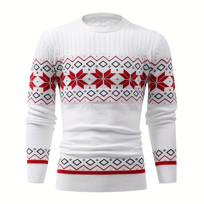 Men'S Jacquard Casual Knitted Warm Top