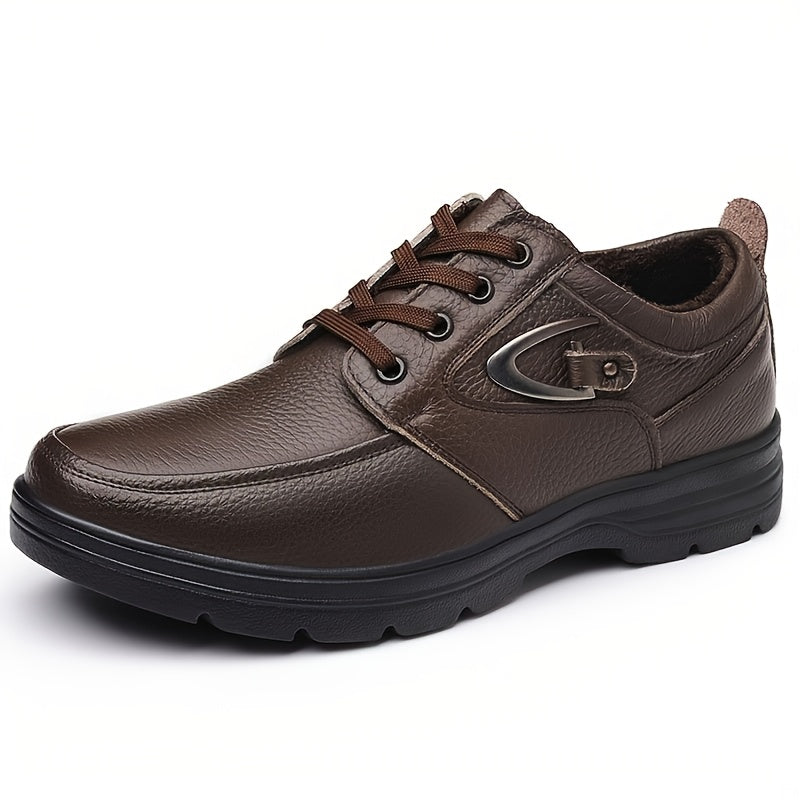 Men's Vintage Leather Winter Casual Lace-Up Shoes