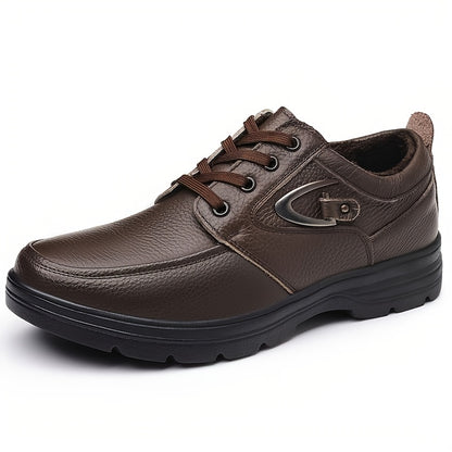 Men's Vintage Leather Winter Casual Lace-Up Shoes