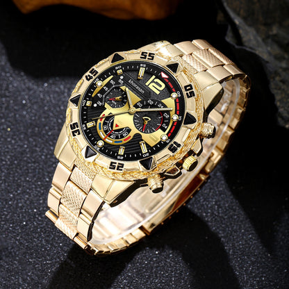 6pcs New Popular Large Dial Watches + Prayer Beads + Keychain And Pen + Stylish Travel Glasses + Business Wallet, Making You Vibrant in Life, Suitable for Various Occasions Such As Valentine'S Day, Dates, Christmas, Halloween