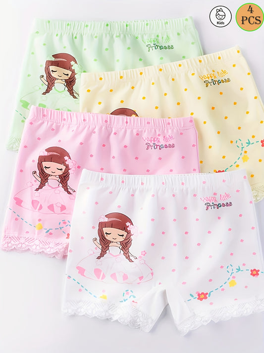 Girls' Cute Cartoon Cotton Underwear Set, All-Season Comfort