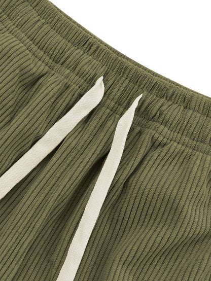 Women’s Lightweight Corduroy Casual Summer Shorts with Drawstring Wais